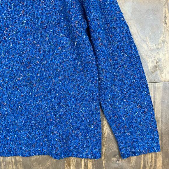 Vintage A Little Extra Spice Womens Sweater Blue Mock Neck Tweed Long Sleeve 1X - Picture 5 of 12